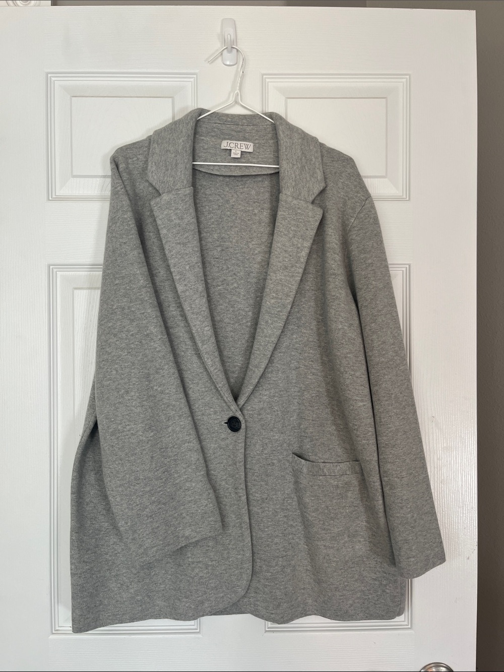 J. Crew Heather Gray Single-Button Knit Blazer Women’s Size L